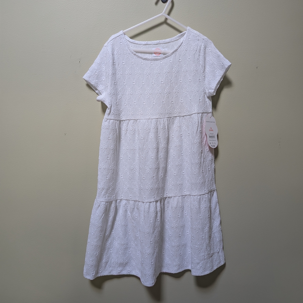 NWT White Eyelet Tiered Girl's Dress Size 6-6x